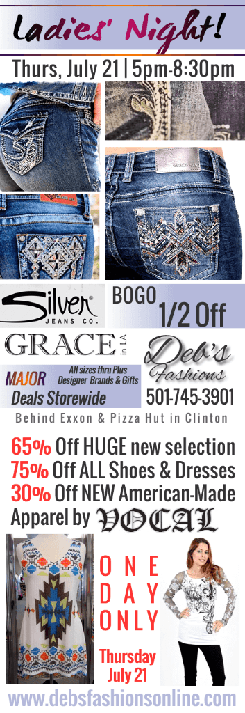 New Apparel, New Jeans, and New Specials! ONE NIGHT ONLY!